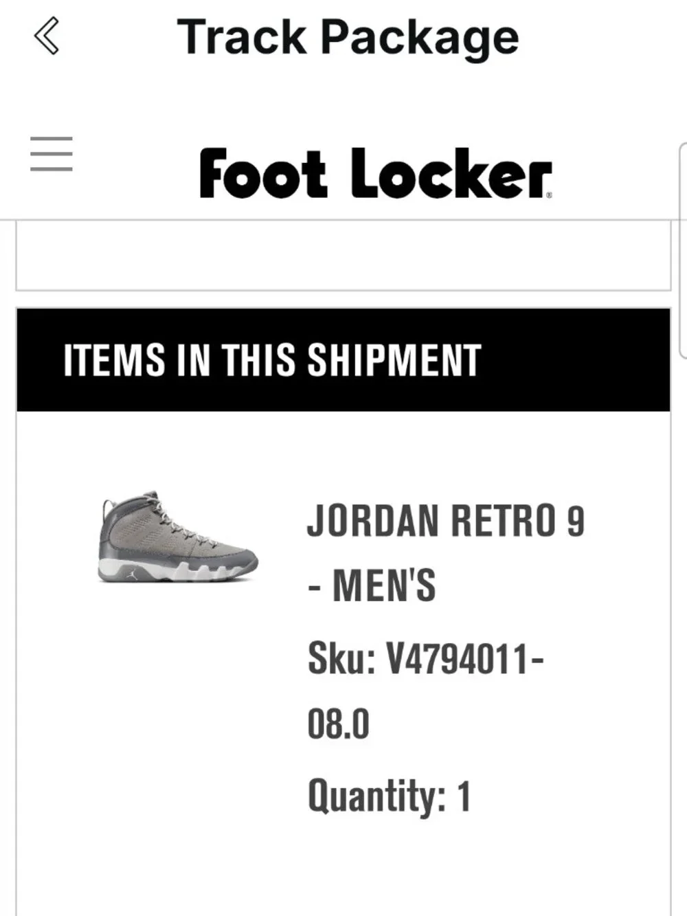 Air Jordan 9 Retro 2025 Cool Grey Size 8 Mens used once